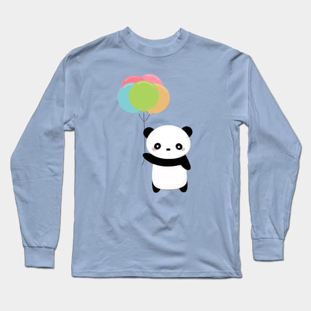 Cute Panda T-Shirt Long Sleeve T-Shirt by happinessinatee